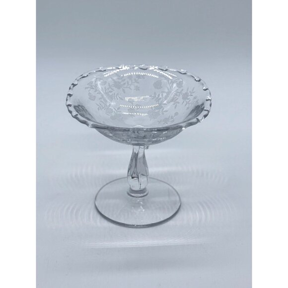 Vtg Fostoria Clear Comport Etch #342 Bouquet 1949-1959 - Picture 4 of 9